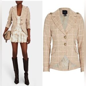 Smythe Equestrian Virgin Wool Plaid Blazer
